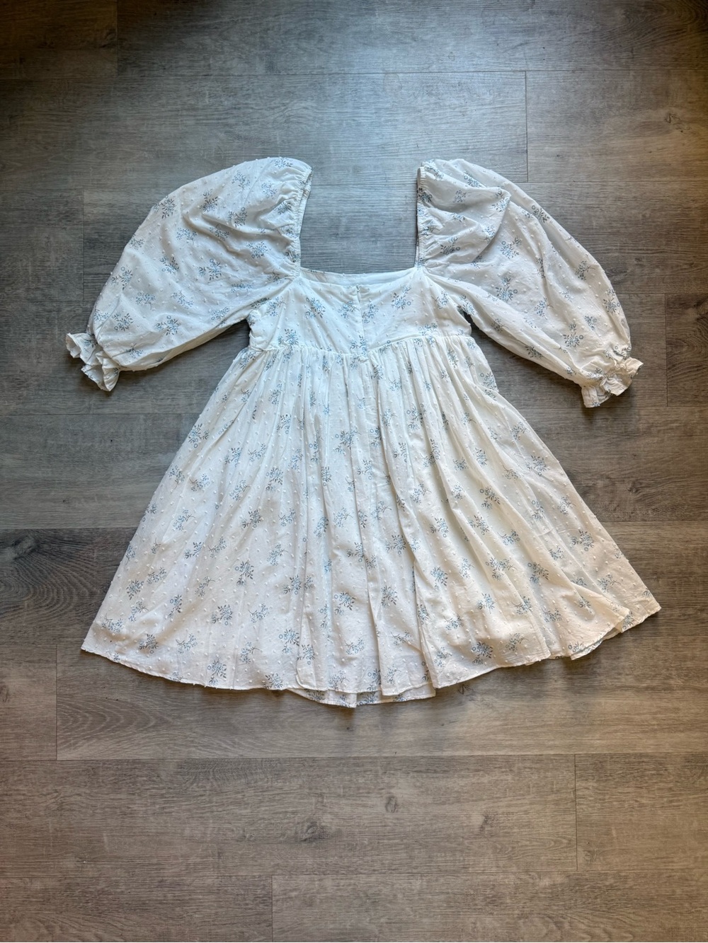 Storia Floral Babydoll Puff Sleeves Short Dress Size S Feminine Peasant Cottage - Picture 8 of 11